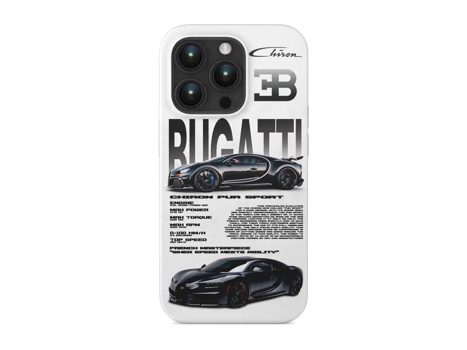 Custodia in silicone per iPhone Bugatti Serie High-End